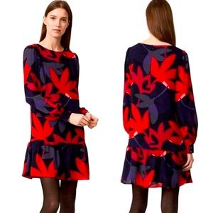 LOFT Floral Drop Waist Slip Dress L